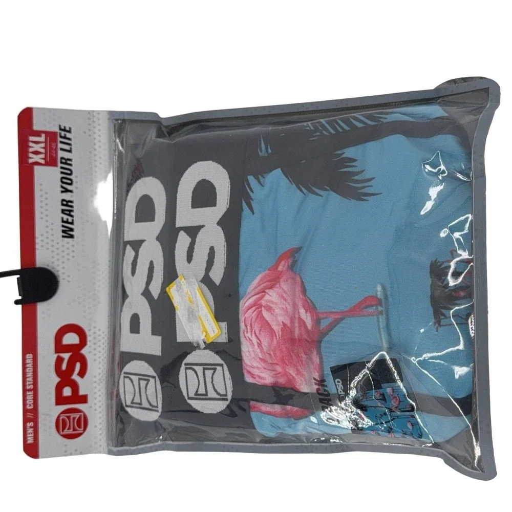 BLUE FLAMINGO Men's Underwear XXL 2 Pack Flamingo Palm Tree Design